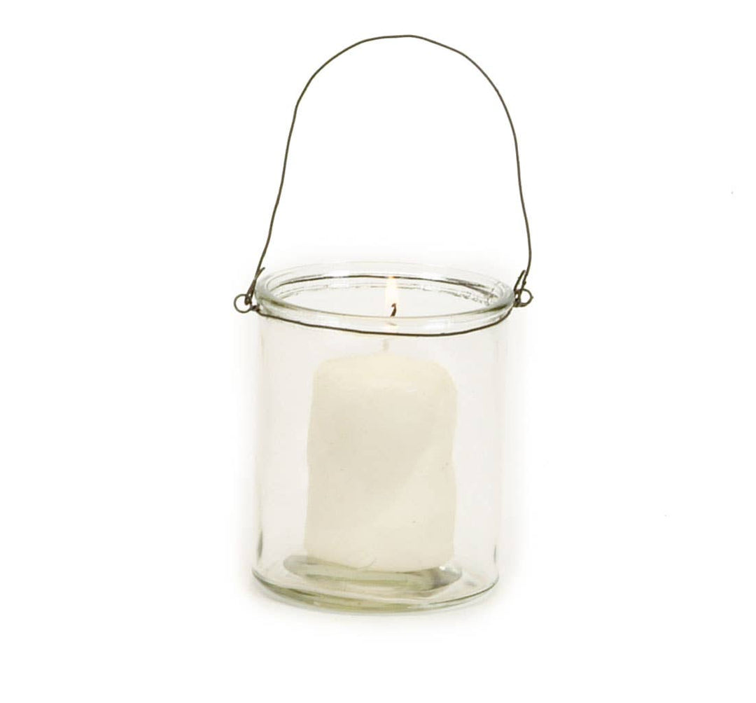 Glass candle holder with Handle