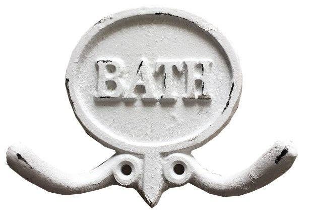 BATH Double Hook Ant. White