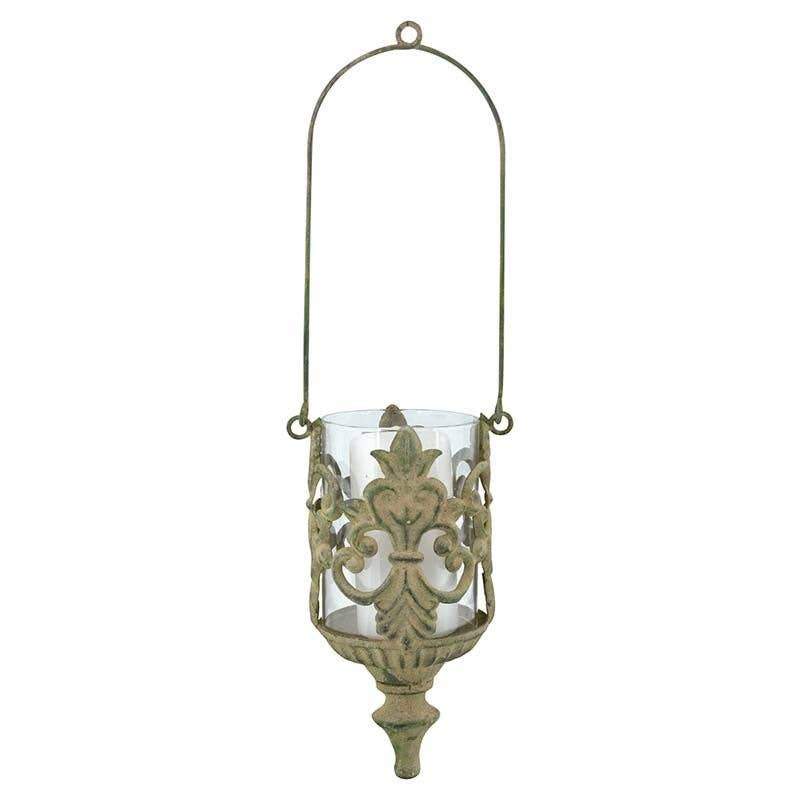 Aged Metal Green Hanging Lantern