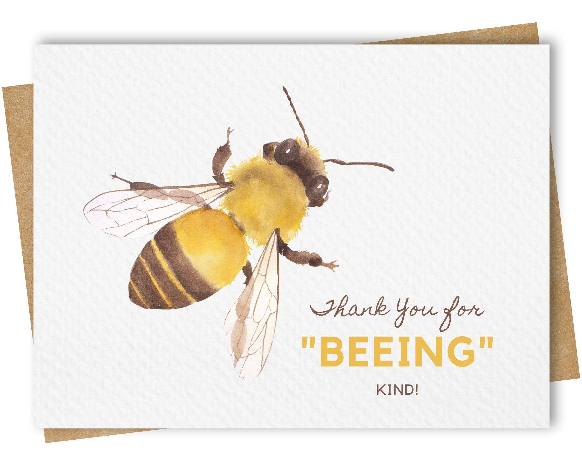 Paper Kuts - Thank You For Beeing Kind Bee Card Includes Kraft Envelop ...