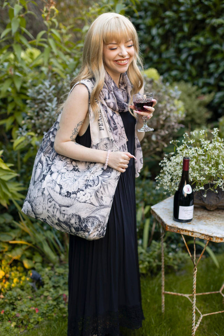 Peace Wine & Sunshine Linen Tote Bag