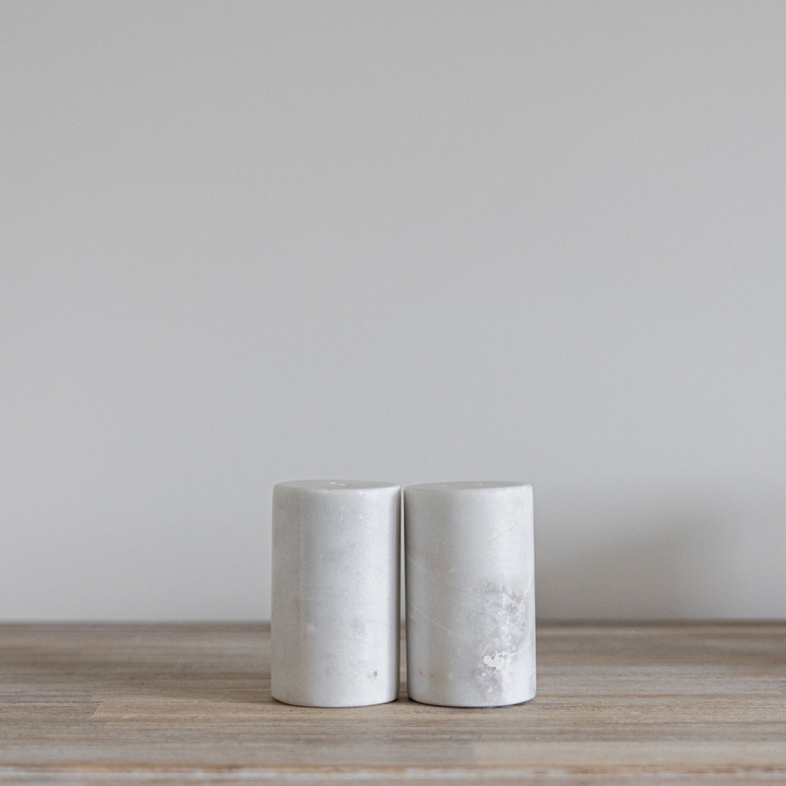 Luxe B Co - White Marble Salt & Pepper Shakers