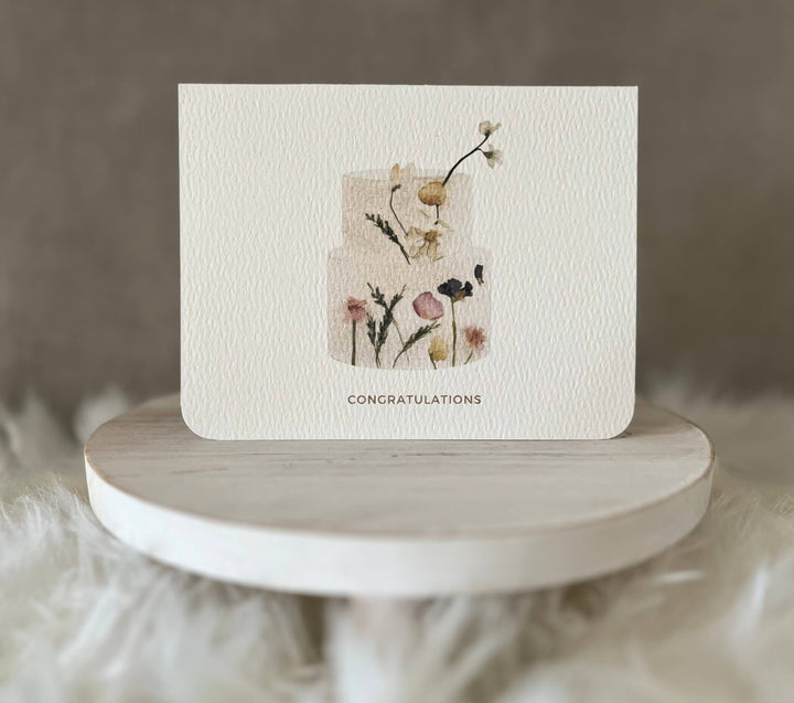 Paper Kuts - Floral Wedding Cake - Congrats Card, Includes Kraft Envelope