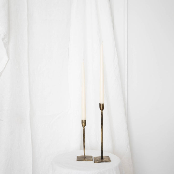 Set of 2 Taper Candles Ivory