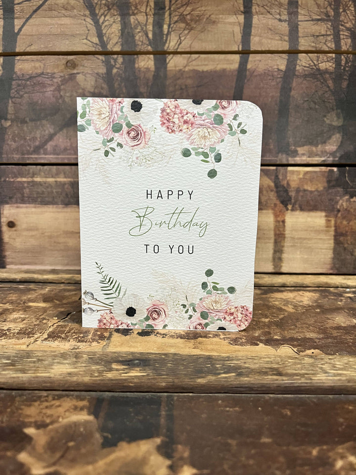 Paper Kuts - Pink Floral Happy Birthday Card, Includes Kraft Envelope