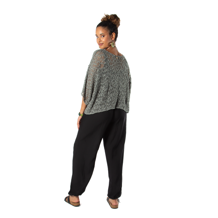 Suzie Blue Canada - Grey Popcorn Knit Top