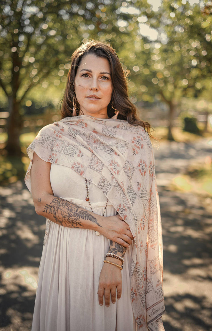 Market of Stars (Worldwide) - Love Story Heart Print Artisan Scarf