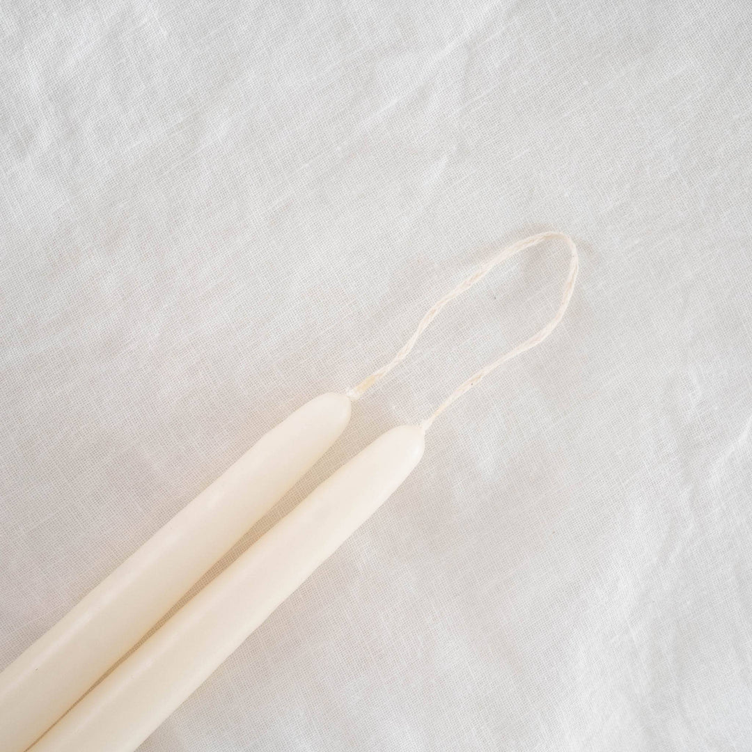 Set of 2 Taper Candles Ivory