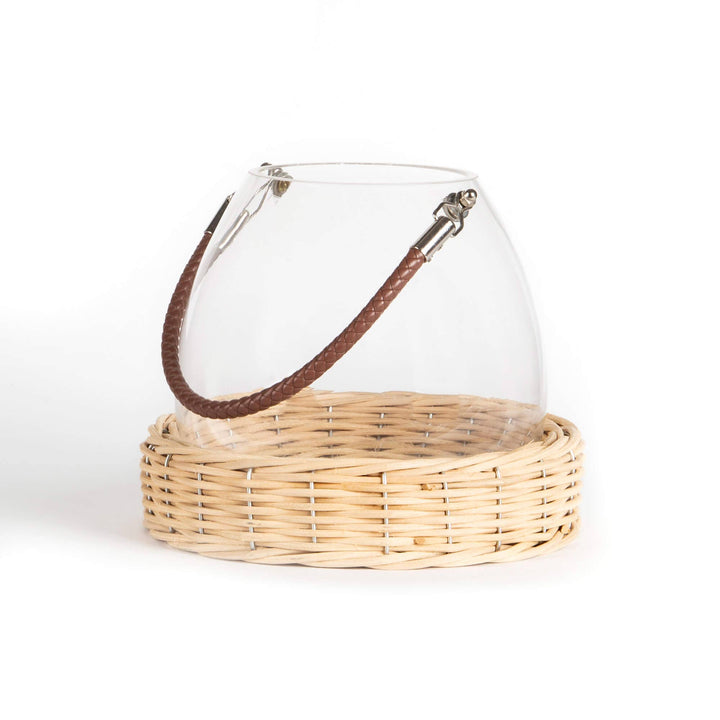 Bacon Basketware - GLASS JAR ON WILLOW BASE WITH HANDLE