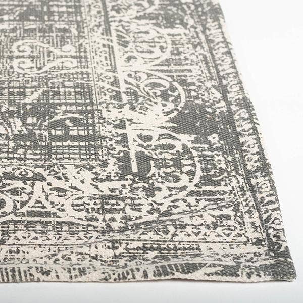 4' x 6' Printed Cotton Rug Grey