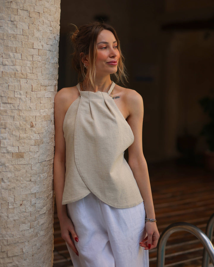 Moa - Linen Halter Top