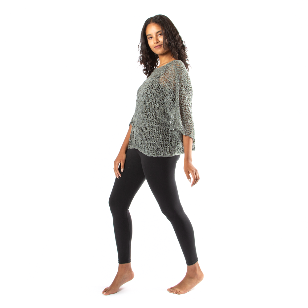 Suzie Blue Canada - Grey Popcorn Knit Top