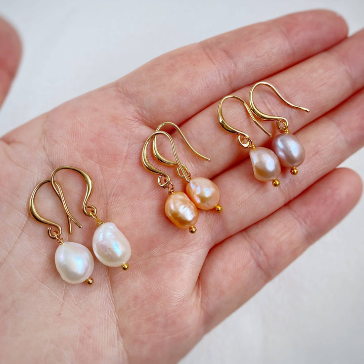 iBijoux - Minimal Freshwater Pearl Dangle Earrings (1E04a)
