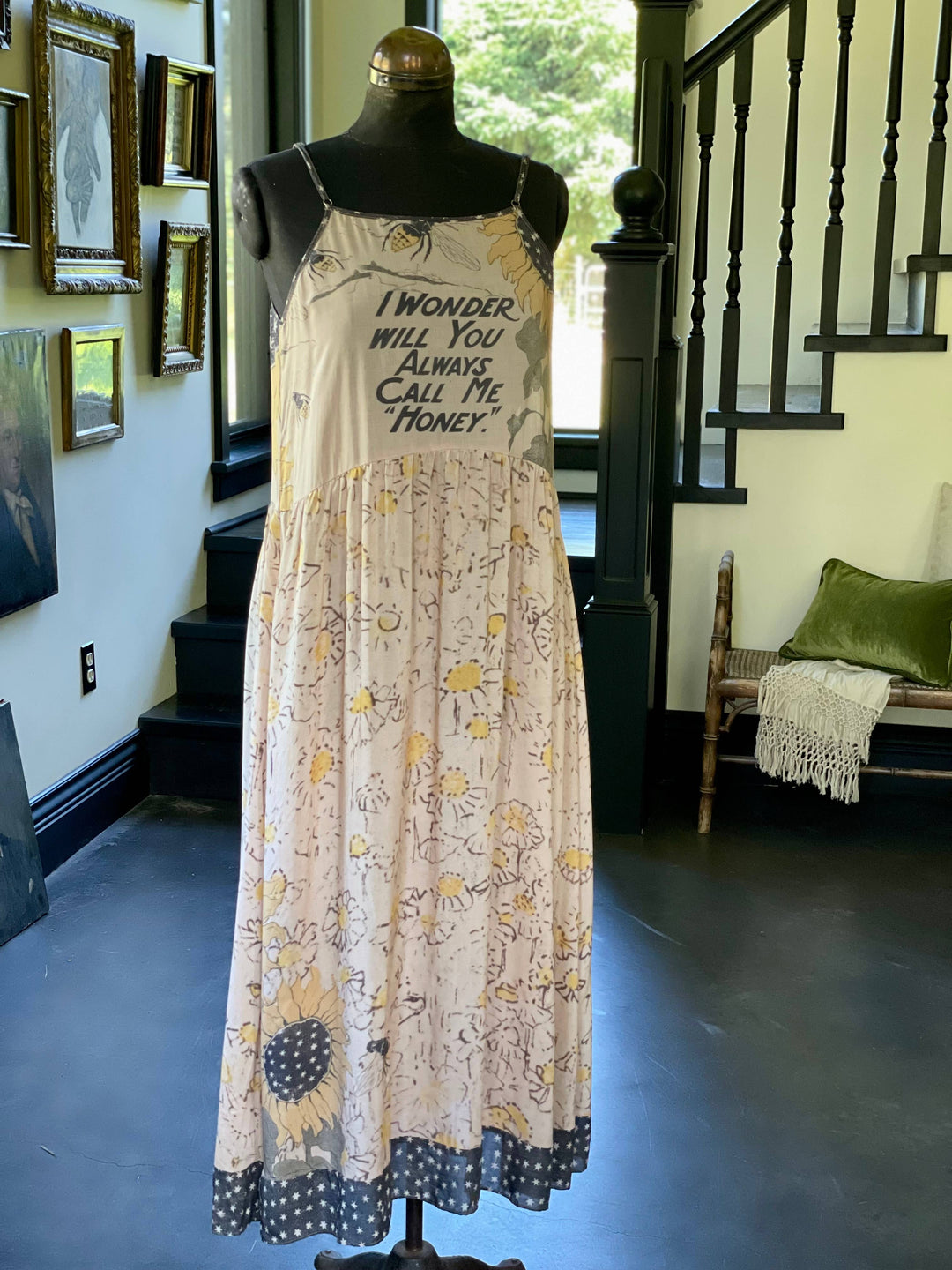Market of Stars (Worldwide) - Milk & Honey Bohéme Long Maxi Slip Dress w/ Bee, Sunflower