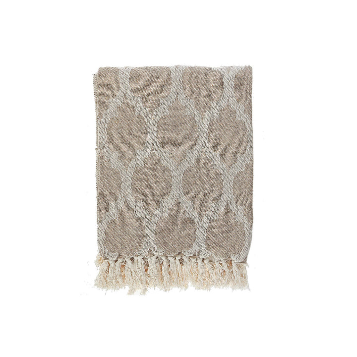 Moroccan Tile Cotton Throw With Fringe 50"X60"