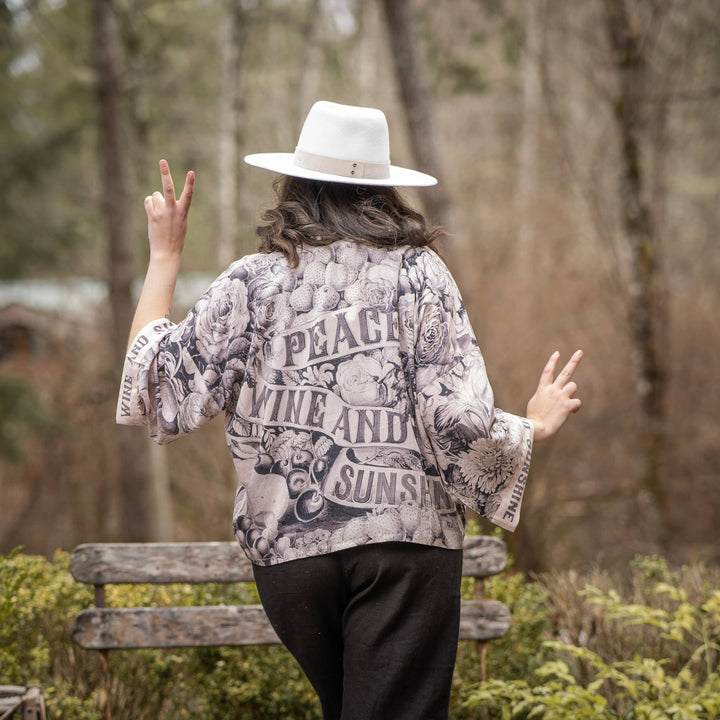 Market of Stars (Worldwide) - Peace Wine & Sunshine Pixie Duster Cropped Kimono Blush
