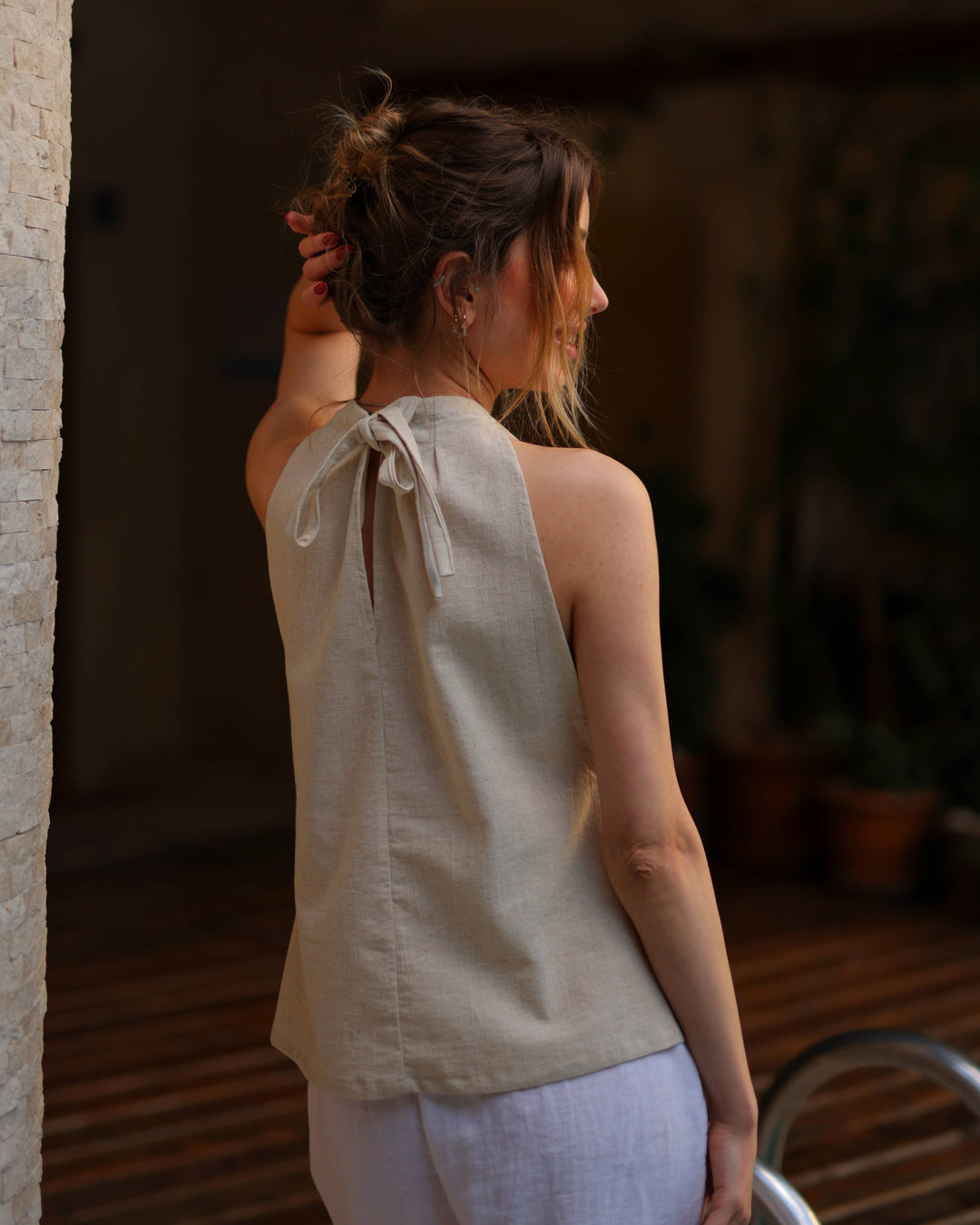 Moa - Linen Halter Top