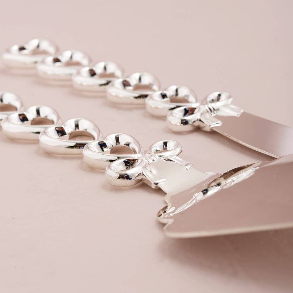 Weddingstar Inc. - Silver Plated Stacked Hearts Cake Serving Set