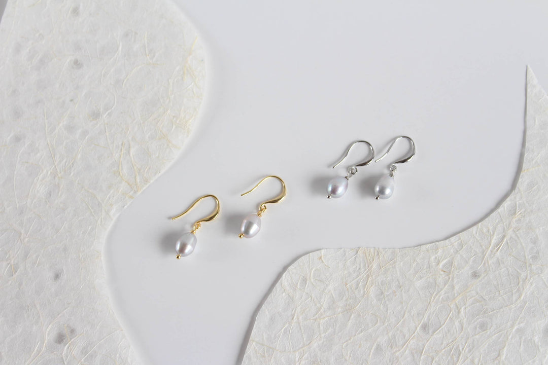 iBijoux - Minimal Freshwater Pearl Dangle Earrings (1E04a)