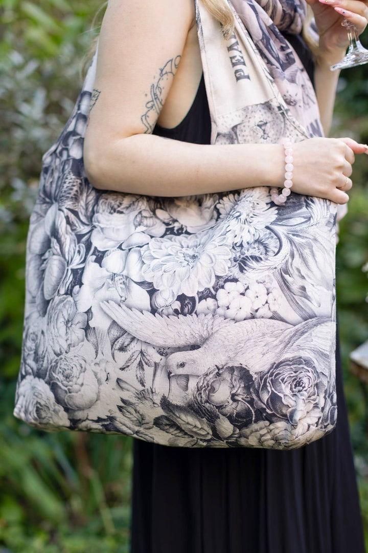 Peace Wine & Sunshine Linen Tote Bag