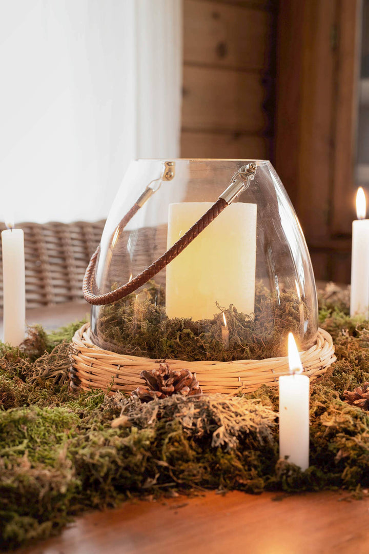 Glass Jar on Willow Base with Handle
