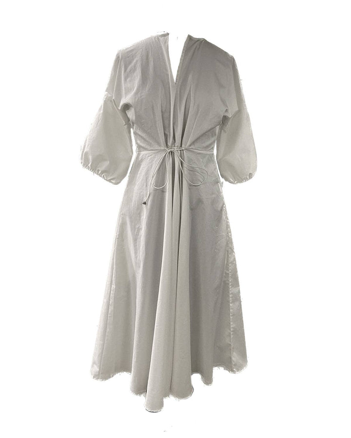 Poplin White Summer Midi Dress THE LNK