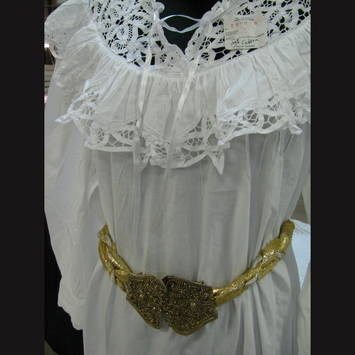 Eastern Sunrise Lace And Linens Inc. - Poets Night Gown Battenburg Lace & Ruffle Cotton Romance S+M