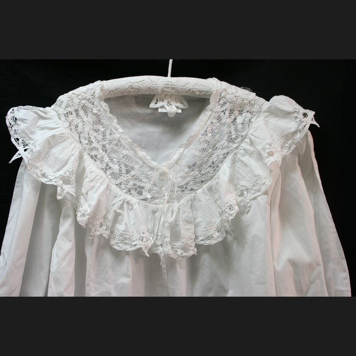 Eastern Sunrise Lace And Linens Inc. - Poets Night Gown Battenburg Lace & Ruffle Cotton Romance S+M