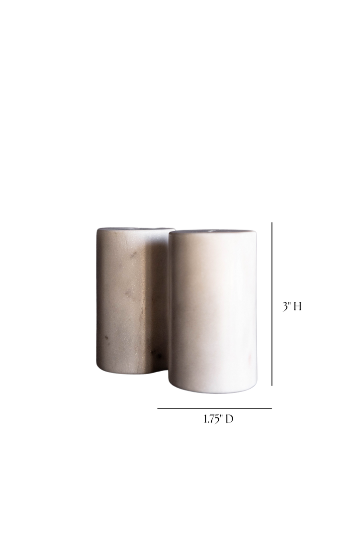 Luxe B Co - White Marble Salt & Pepper Shakers