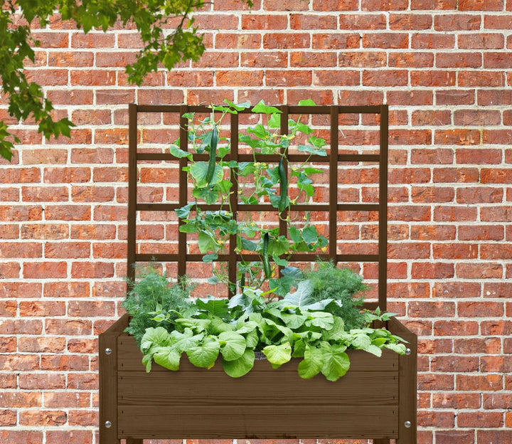 NACH - Brown Raised Bed Trellis S