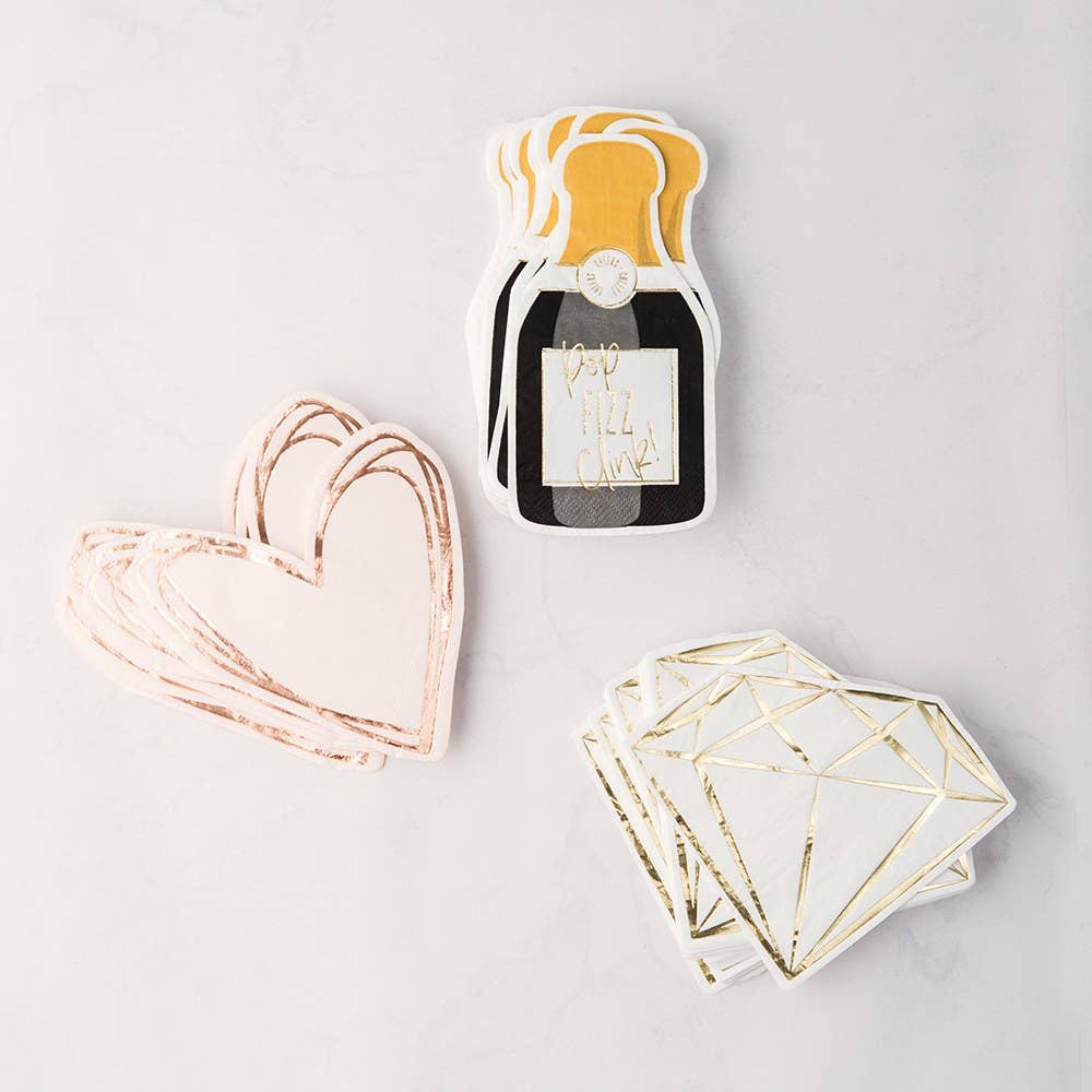 Cute Special Occasion Paper Party Napkin - Champagne Bottle