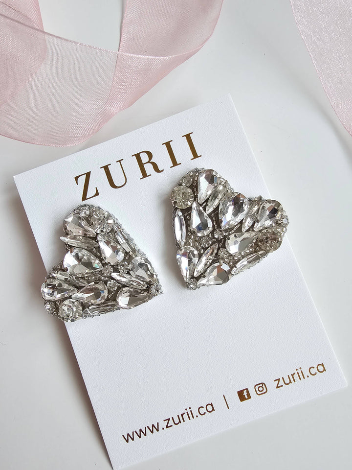 Zurii.ca - Heart stud- Silver