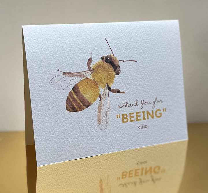 Paper Kuts - Thank You For Beeing Kind Bee Card Includes Kraft Envelope