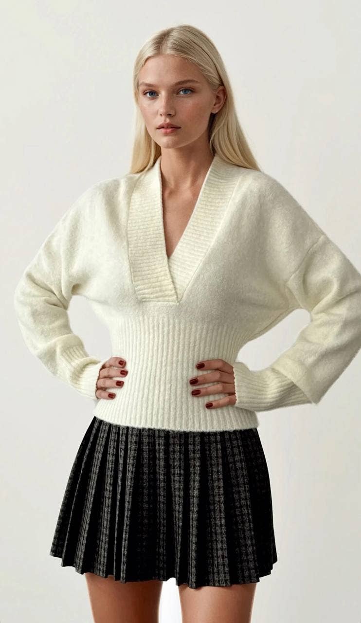 Anaz - Crossover V-Neck Sweater