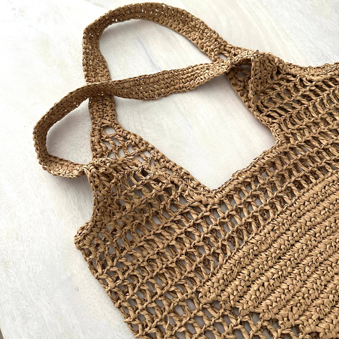 EcoFreax - Boho Shoulder Raffia Paper Tote