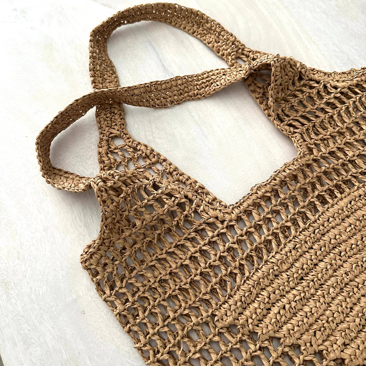 EcoFreax - Boho Shoulder Raffia Paper Tote