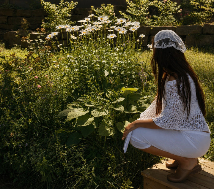 French girl white headband