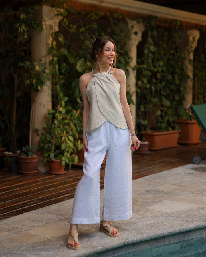 Moa - Linen Halter Top