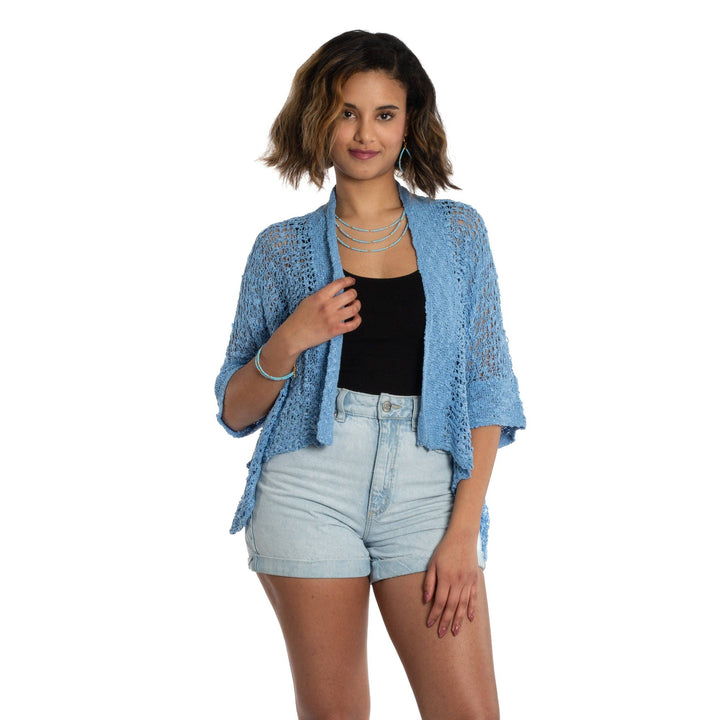 Suzie Blue Canada - Short Sleeved Cardigan - Blue