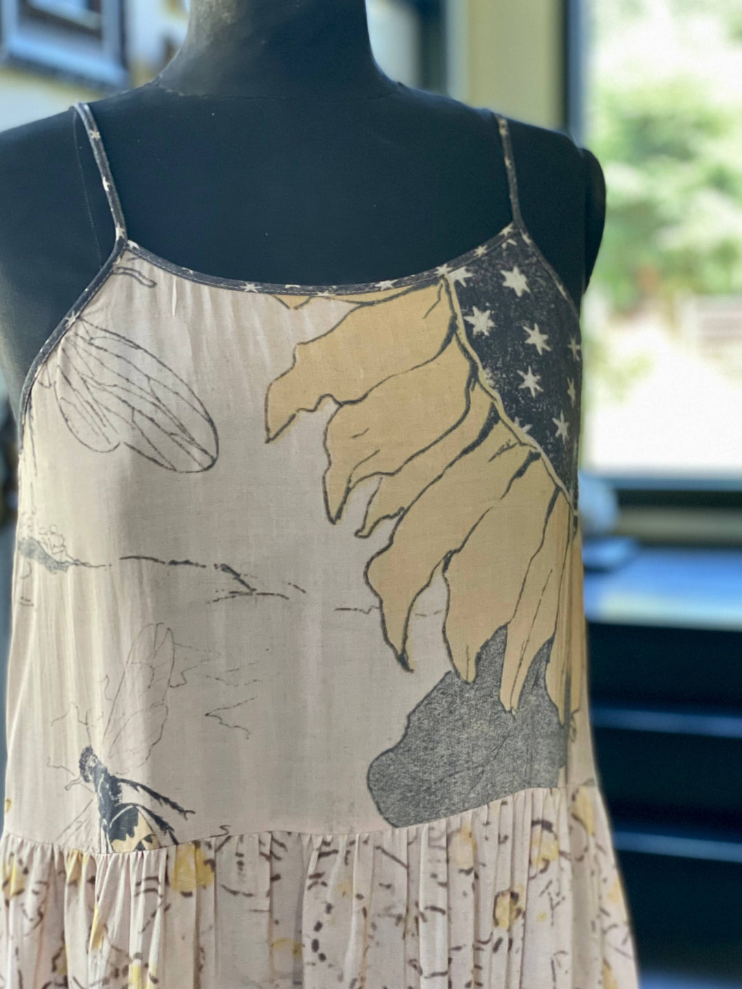 Market of Stars (Worldwide) - Milk & Honey Bohéme Long Maxi Slip Dress w/ Bee, Sunflower