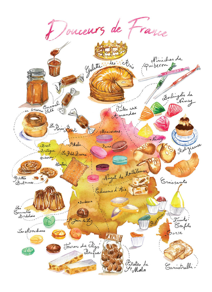 Maison Lorrain 31 French Desserts Tea Towel
