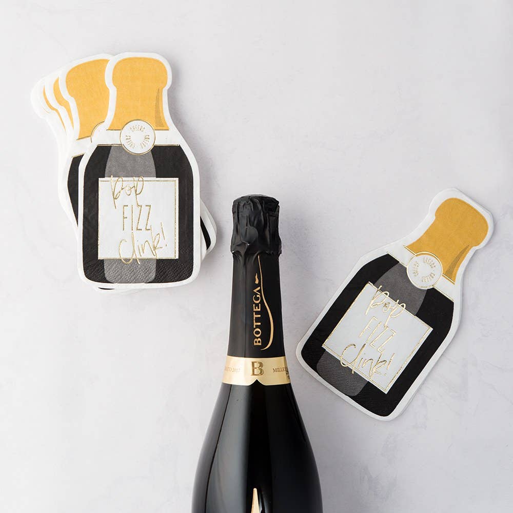Cute Special Occasion Paper Party Napkin - Champagne Bottle
