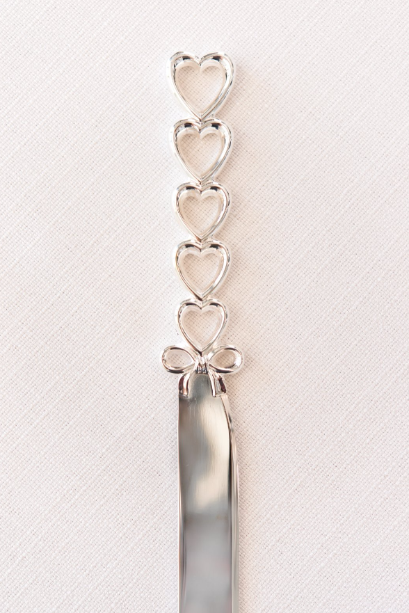 Weddingstar Inc. - Silver Plated Stacked Hearts Cake Serving Set