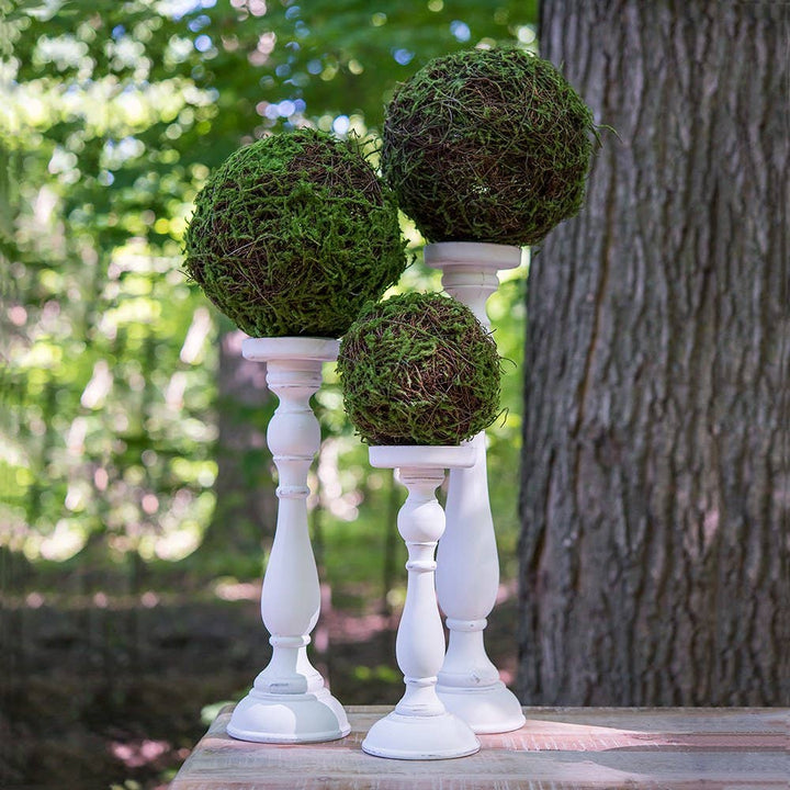 Shabby Chic Spindle Candle Holder Set