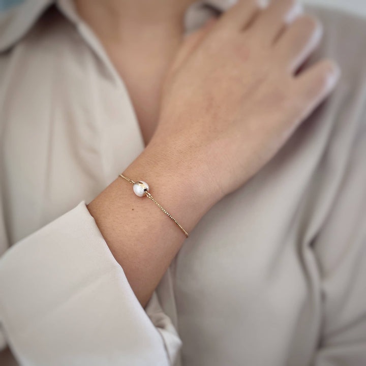 iBijoux - Thin Bracelet, Pearl Stackable Bracelet (1B01c)