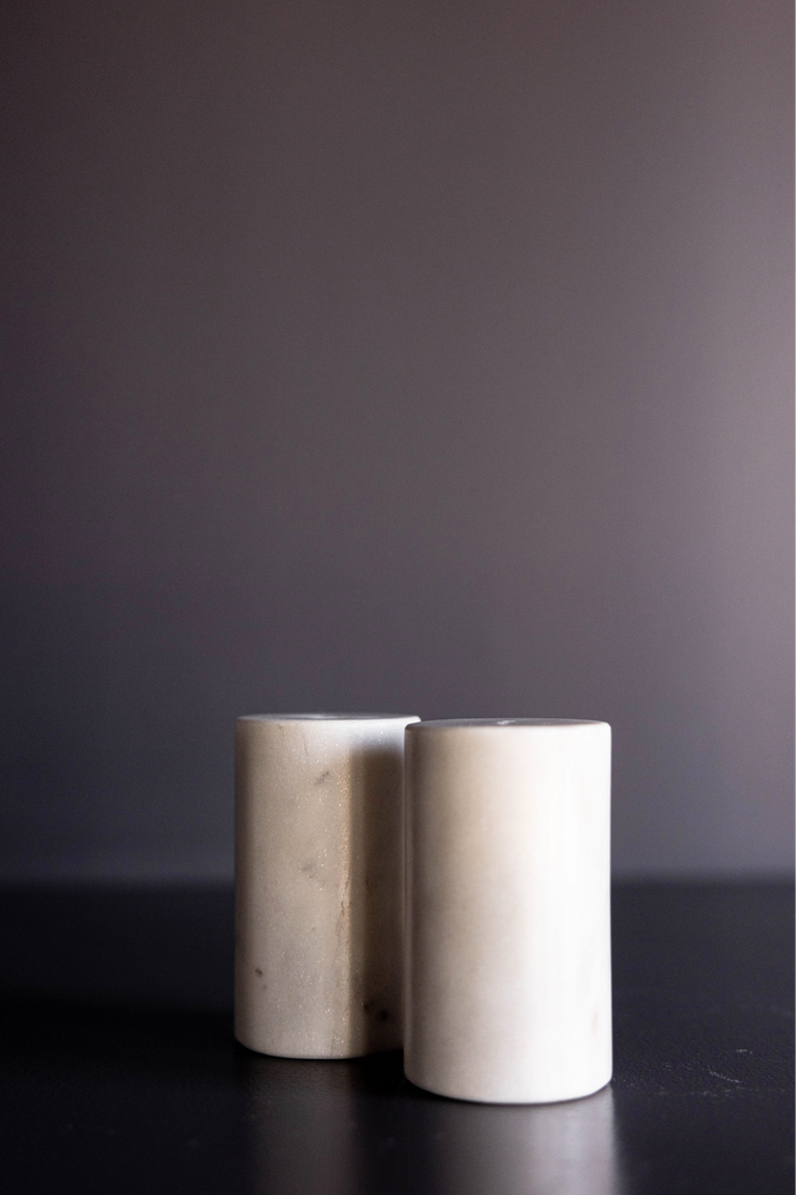 Luxe B Co - White Marble Salt & Pepper Shakers