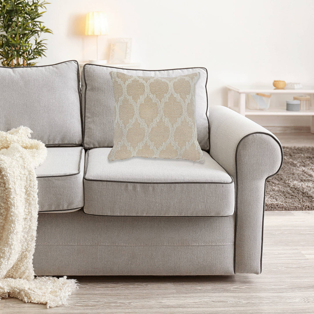 Moroccan Tile Cotton Cushion Beige