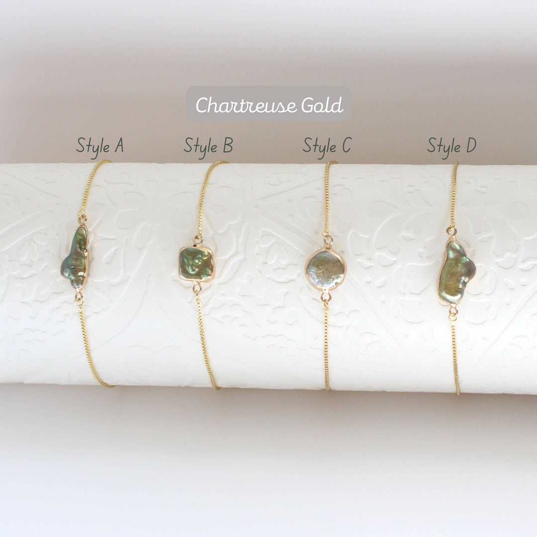 iBijoux - Unique Gold Dipped Baroque Pearl Bracelet