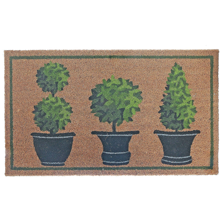 Topiaries in Pots Door Mat