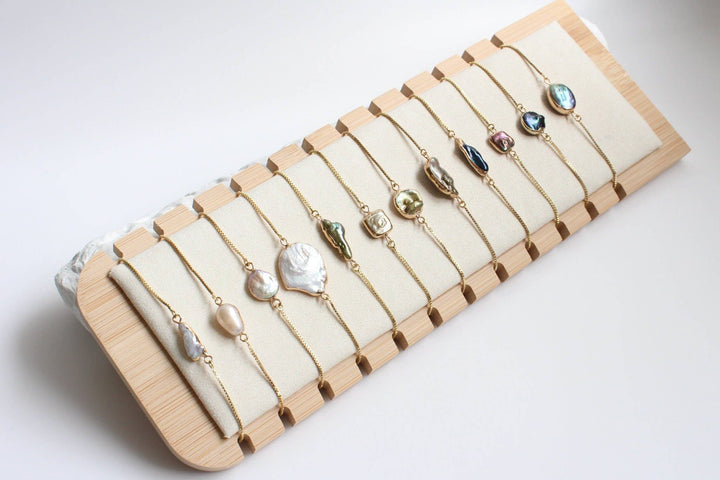 iBijoux - Unique Gold Dipped Baroque Pearl Bracelet